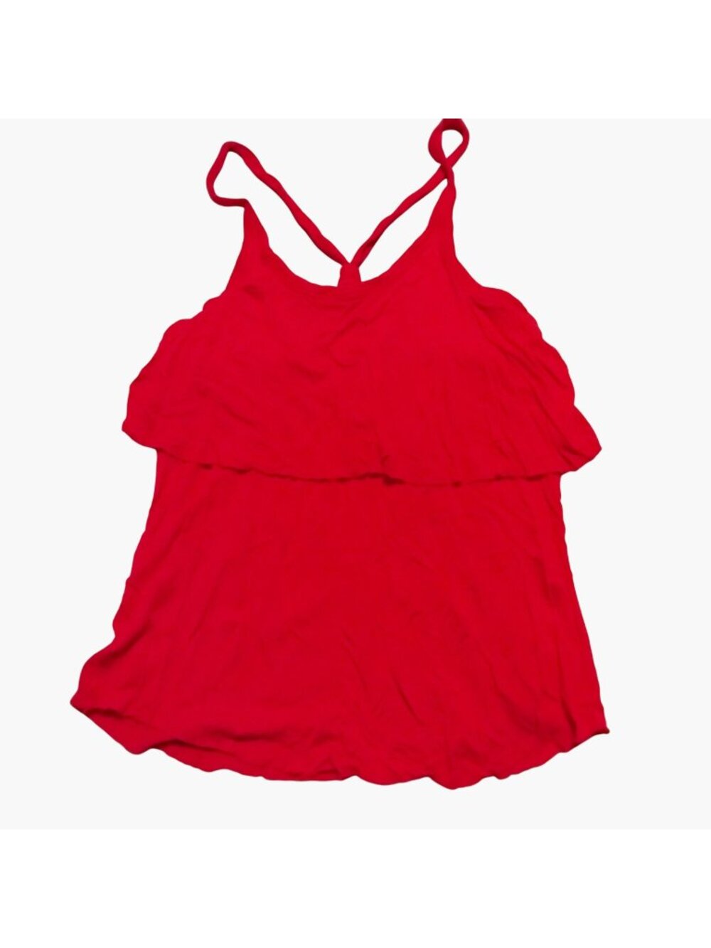 Old Navy Red Tank Top Sleeveless Ruffle Layered Y2K Twee Womens Size S Small
